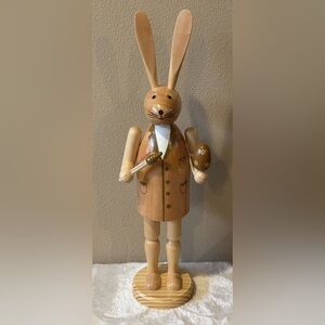 Martha Stewart Wooden Mr Easter Bunny painting Easter Egg Figurine NWT